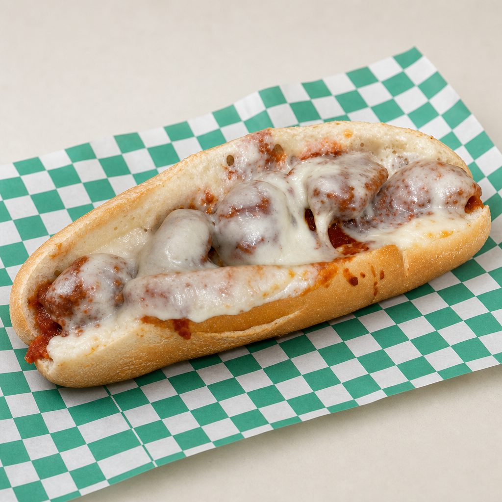 9" Meatball Provolone Grinder.