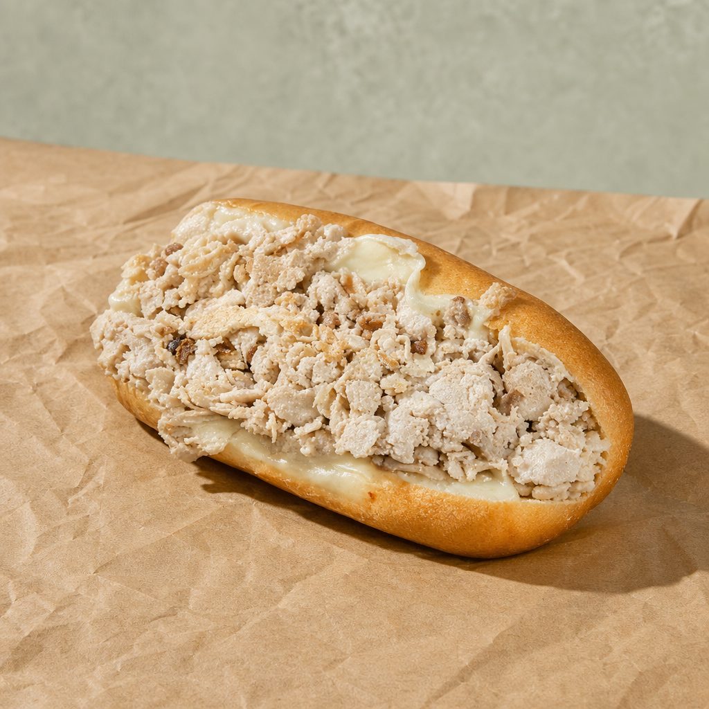 12" Chicken Cheese Steak Sandwich.