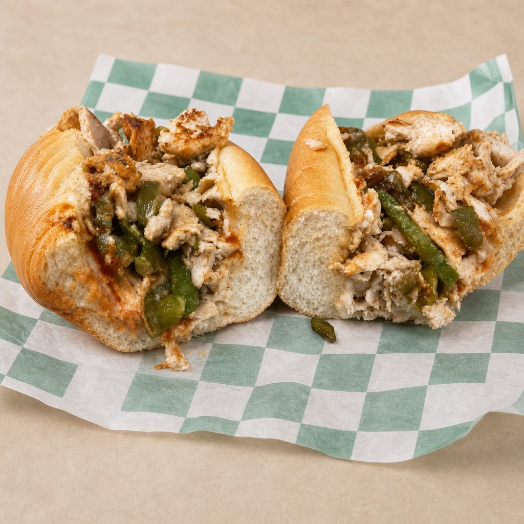 9" Chicken Steak Sandwich.