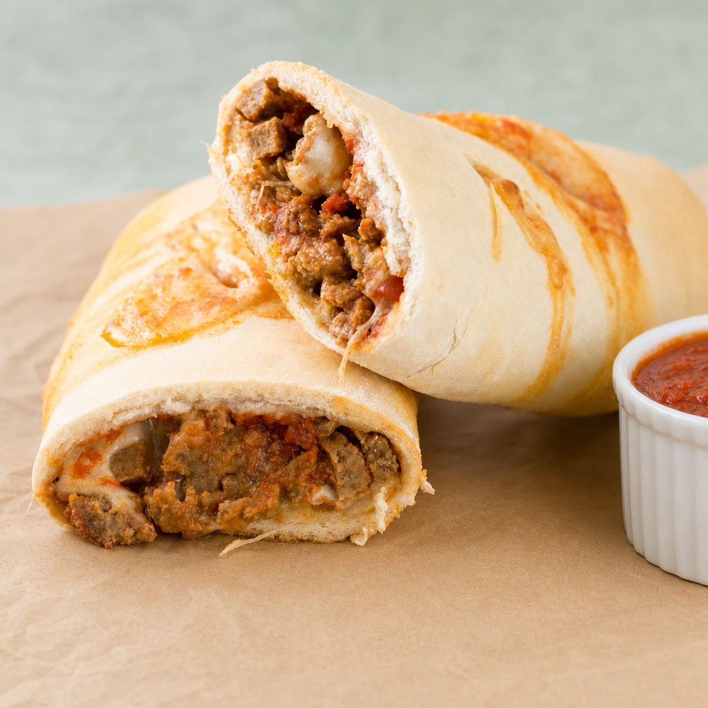 Meatball Provolone Stromboli - Bake at Home.