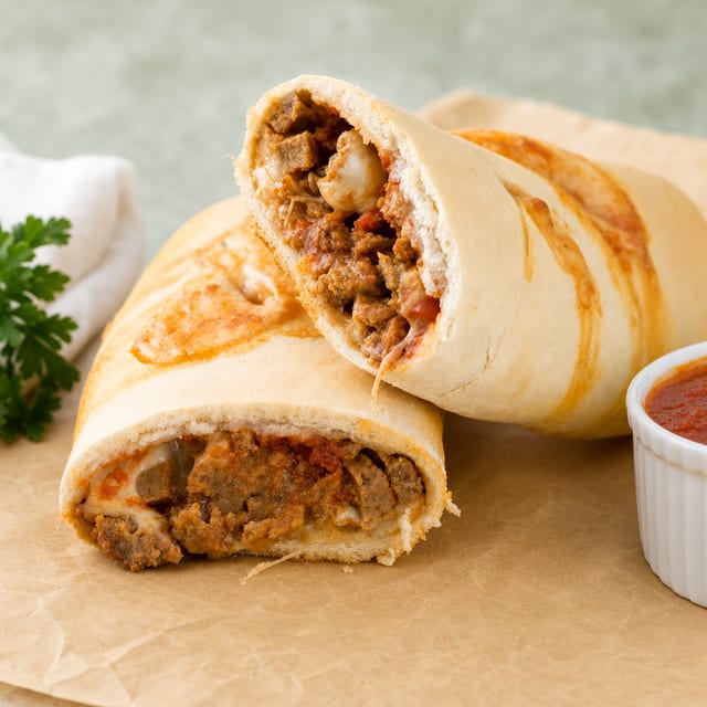 Meatball Provolone Stromboli.