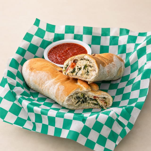 Chicken Florentine Stromboli.