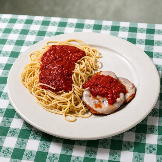 One Eggplant Parmigiana.