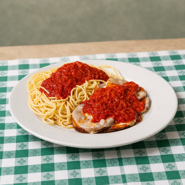 Two Eggplant Parmigiana.