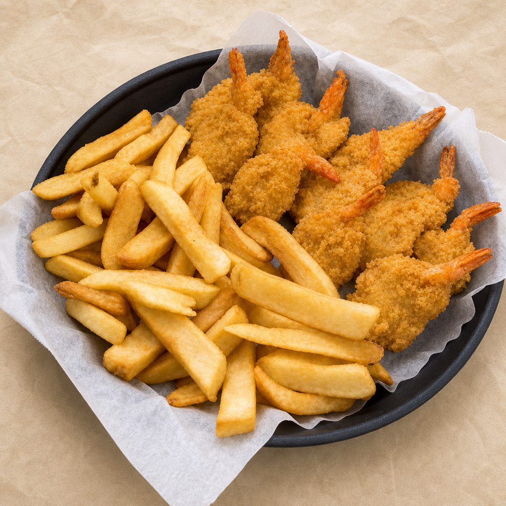 Romano's Fried Shrimp Platter.