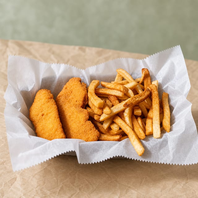 Kids Chicken Fingers & Fries.