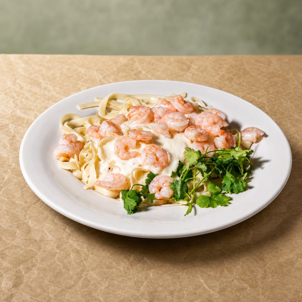 Fettuccine & Shrimp Alfredo.