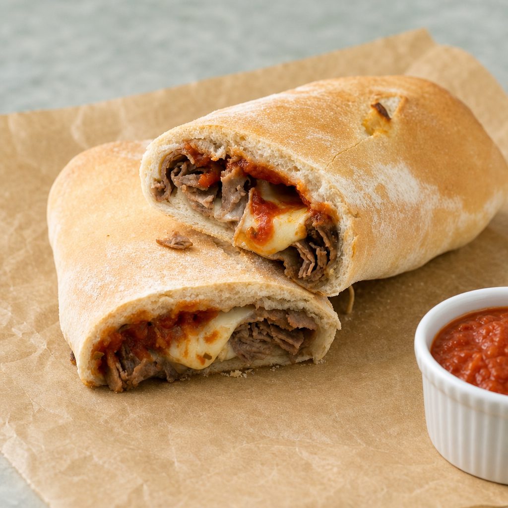 Jumbo Pizza Steak Stromboli.