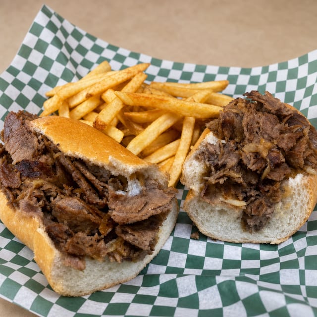 12" Hand Chopped Steak Sandwich.