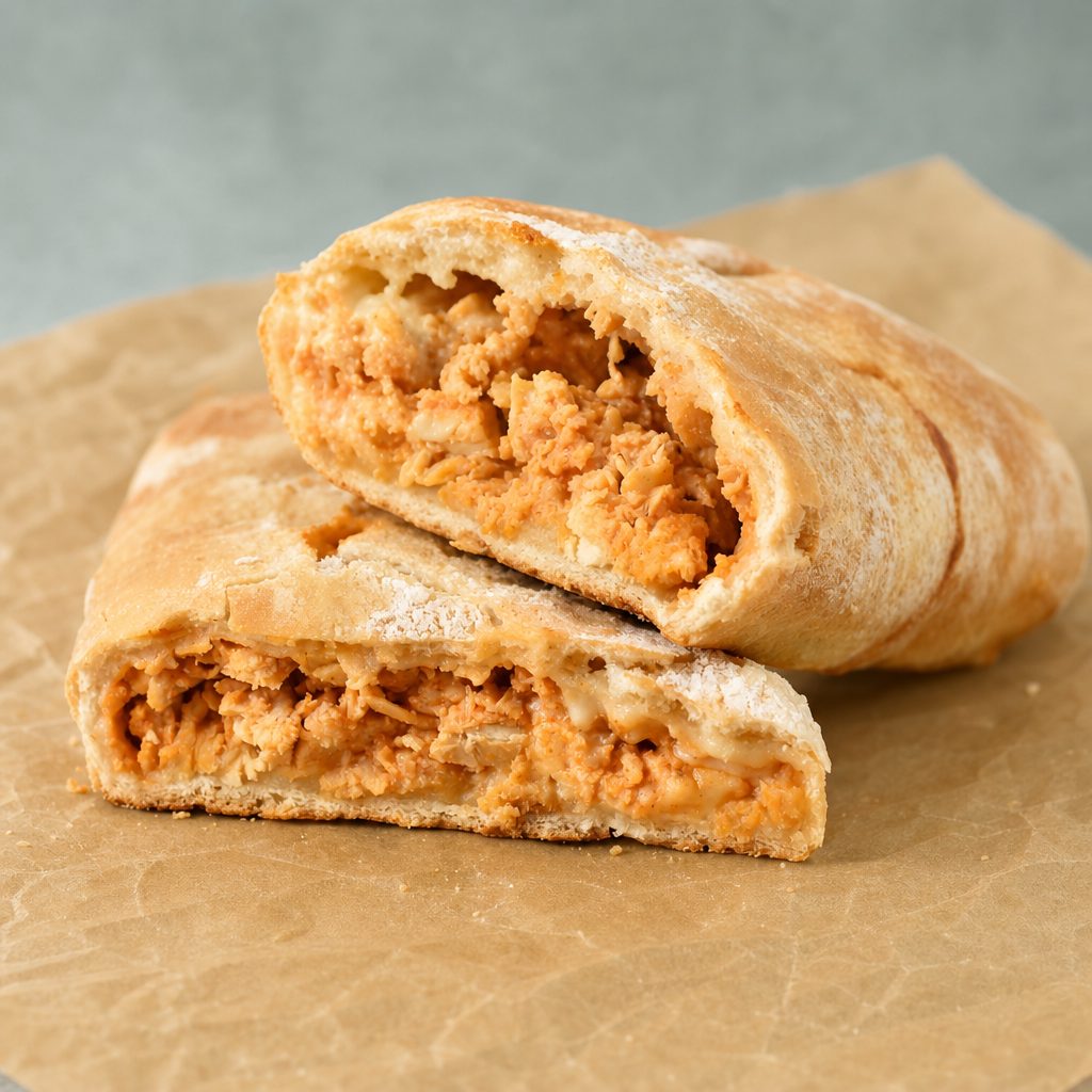Buffalo Chicken Cheese Steak Stromboli - Bake at Home.