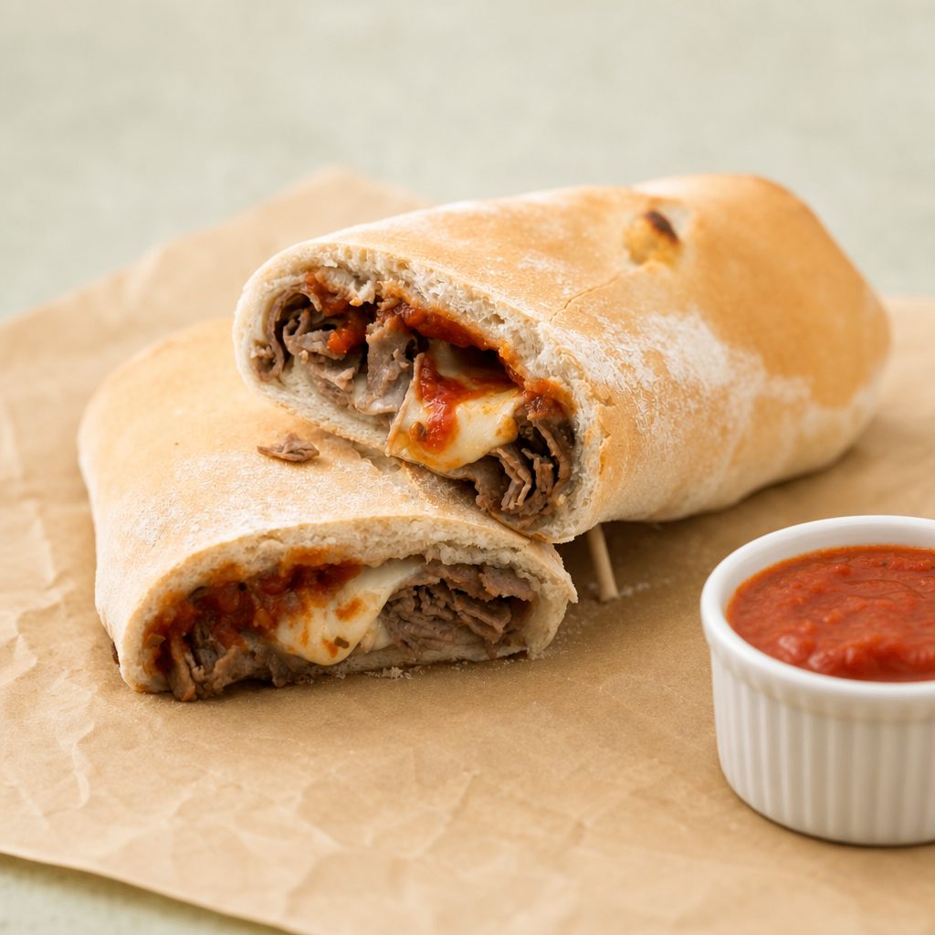 Regular Pizza Steak Stromboli - Bake at Home.