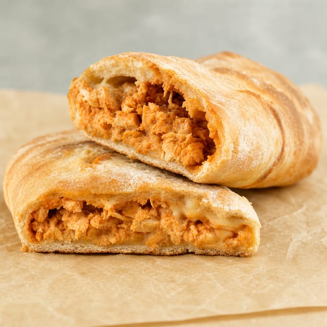 Buffalo Chicken Cheesesteak Stromboli.