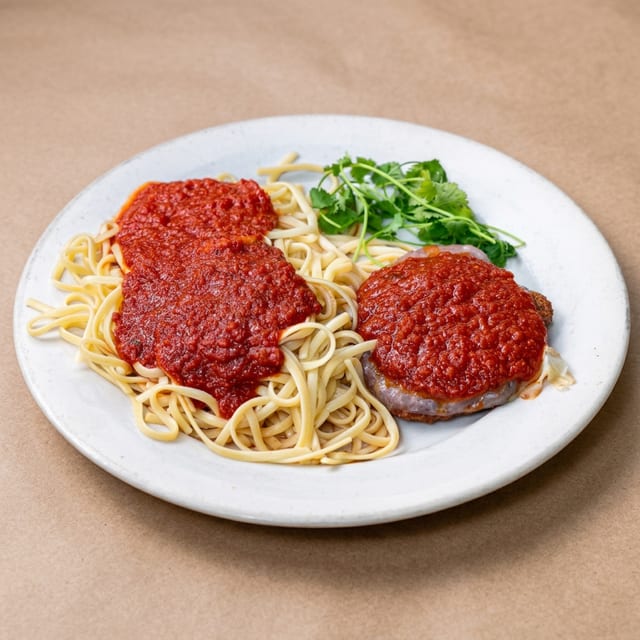 One Veal Parmigiana.