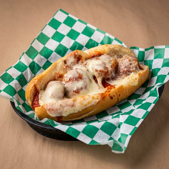 9" Meatball Provolone Grinder.