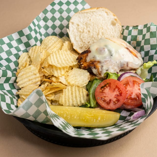 One Breast Blackened Chicken Sandwich with Cheese.