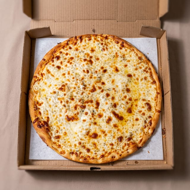 Three Cheese White Pizza.