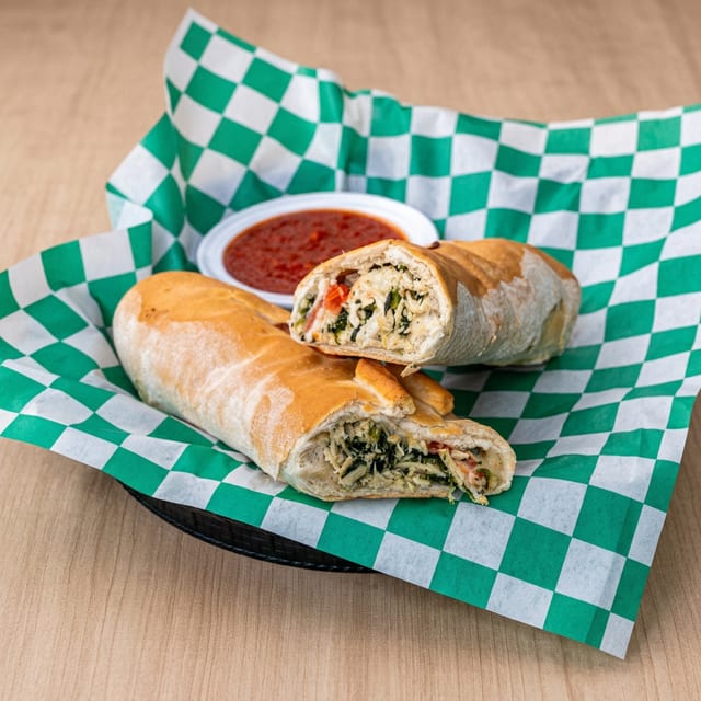 Chicken Florentine Stromboli.