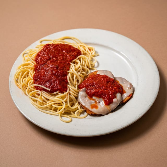 One Eggplant Parmigiana.