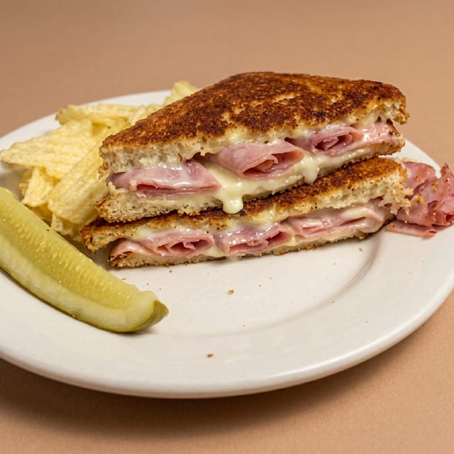 Grilled Ham & Swiss Sandwich.
