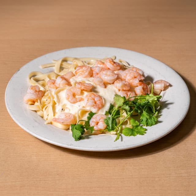 Fettuccine & Shrimp Alfredo.