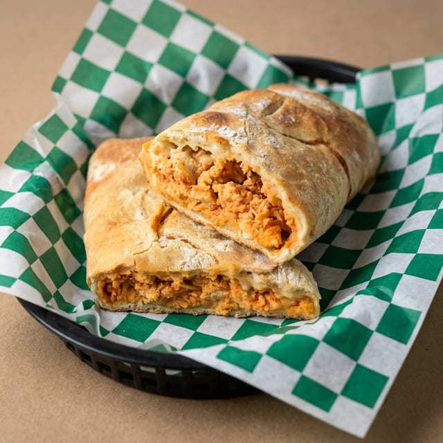 Buffalo Chicken Cheese Steak Stromboli.