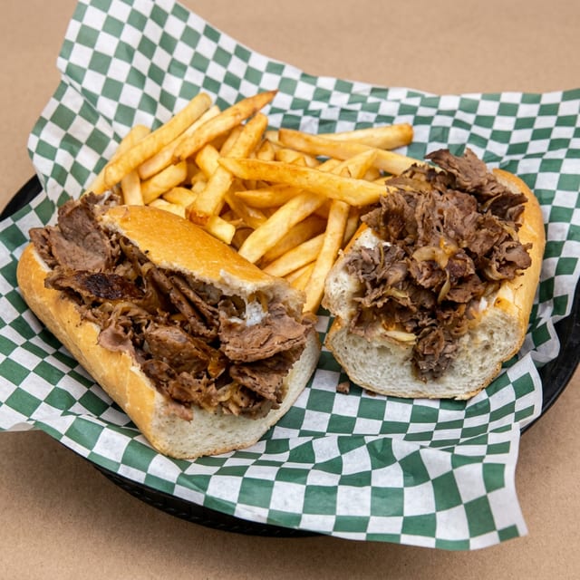 12" Hand Chopped Steak Sandwich.