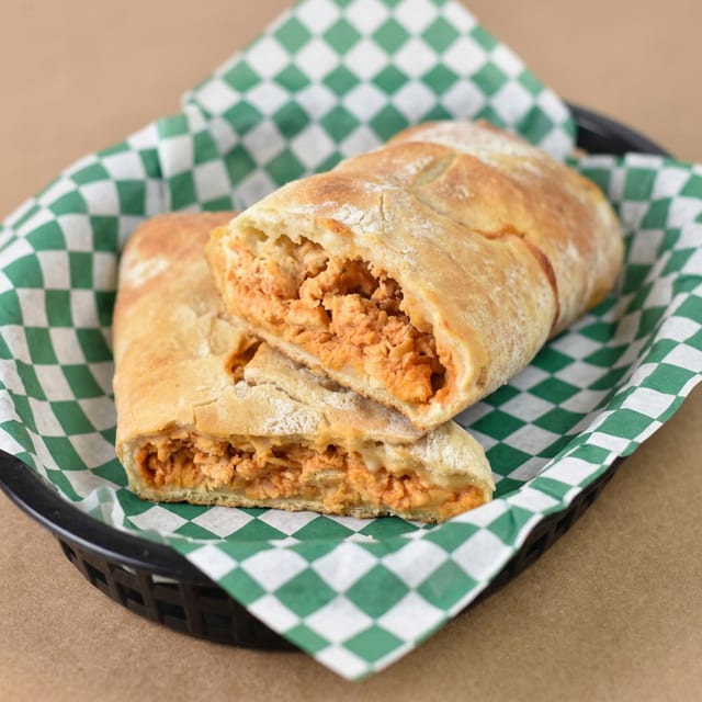 Buffalo Chicken Cheese Steak Stromboli - Bake at Home.