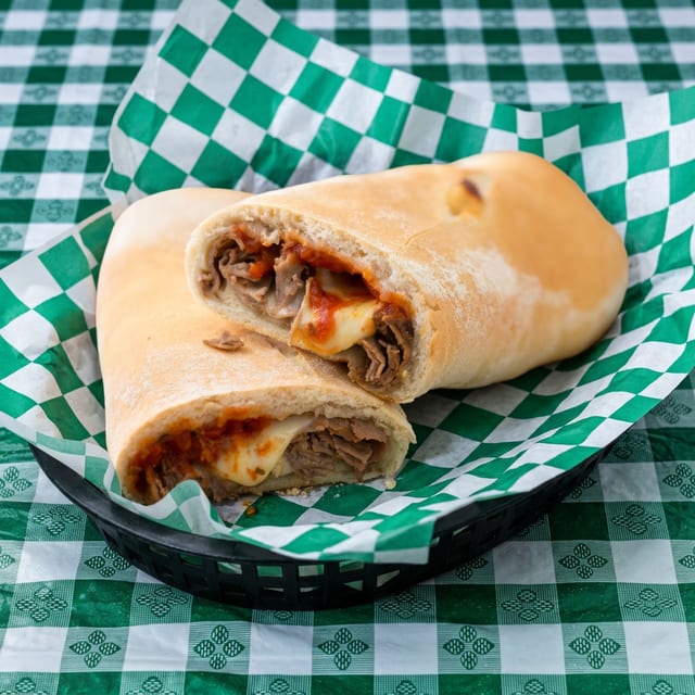 Regular Pizza Steak Stromboli.