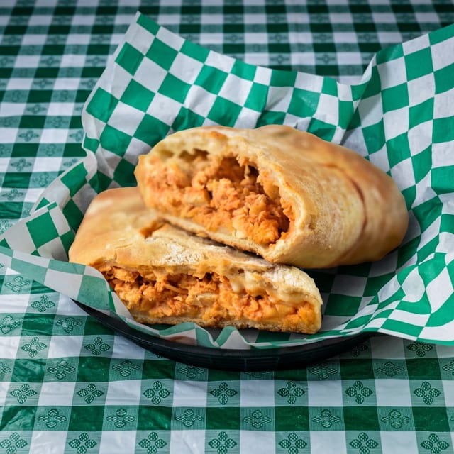 Buffalo Chicken Cheesesteak Stromboli.